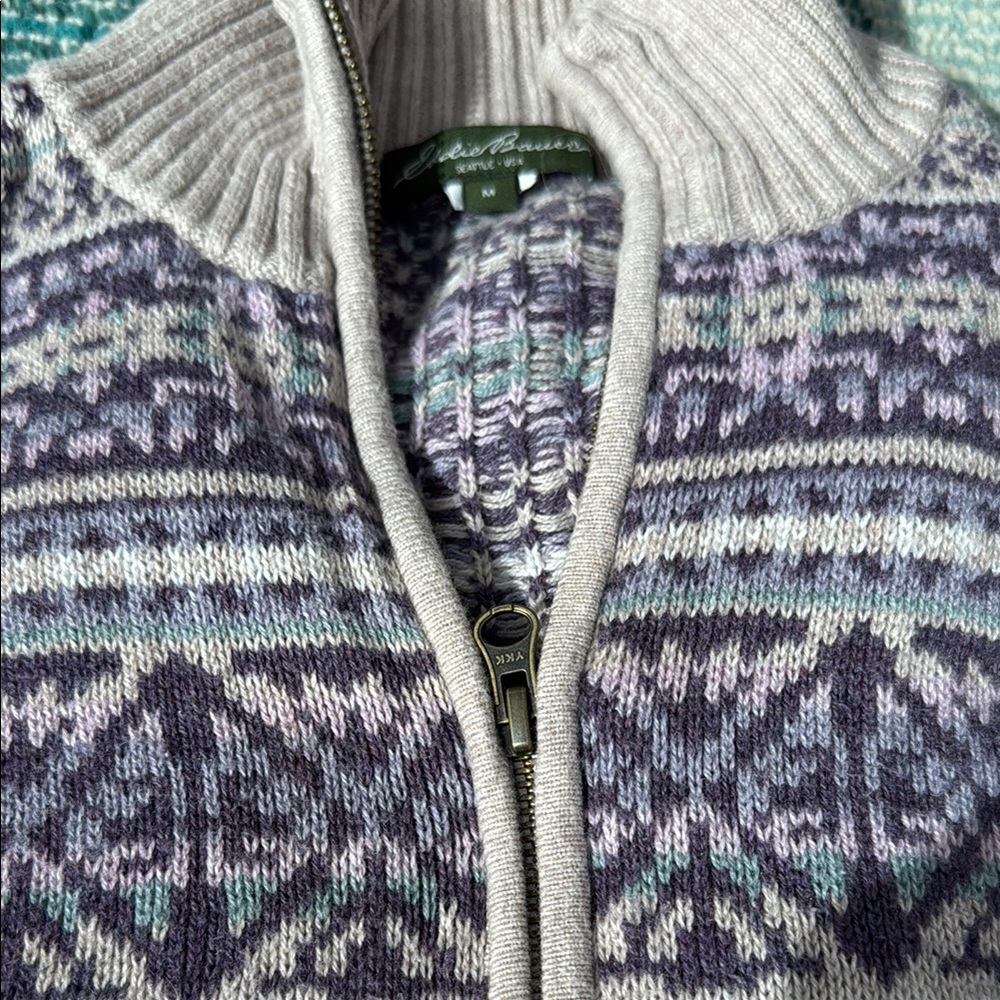 Eddie Bauer Purple Patterned Sweater